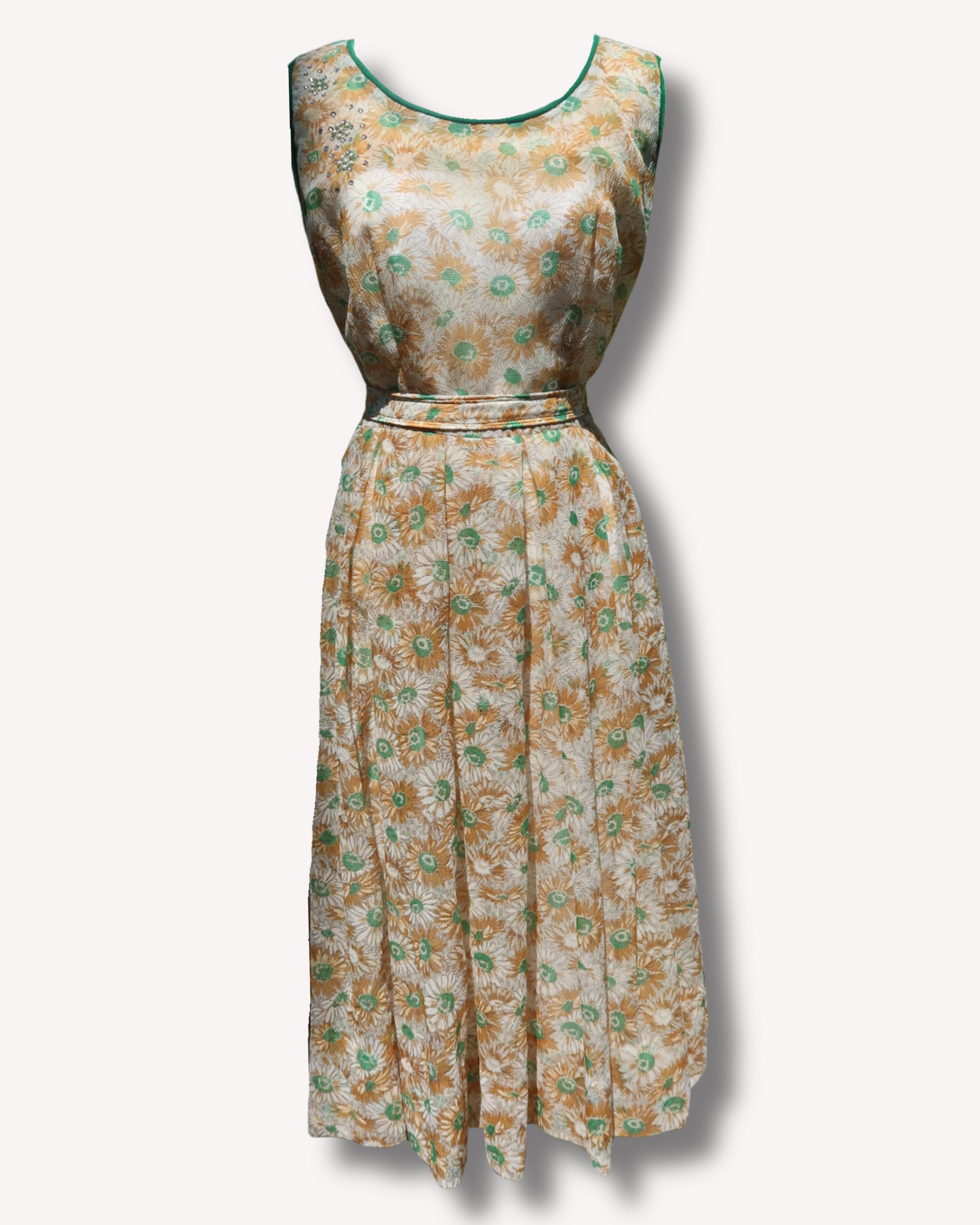 Vintage EMMA - 1950s Hand-Embellished Day Dress by Cirilo