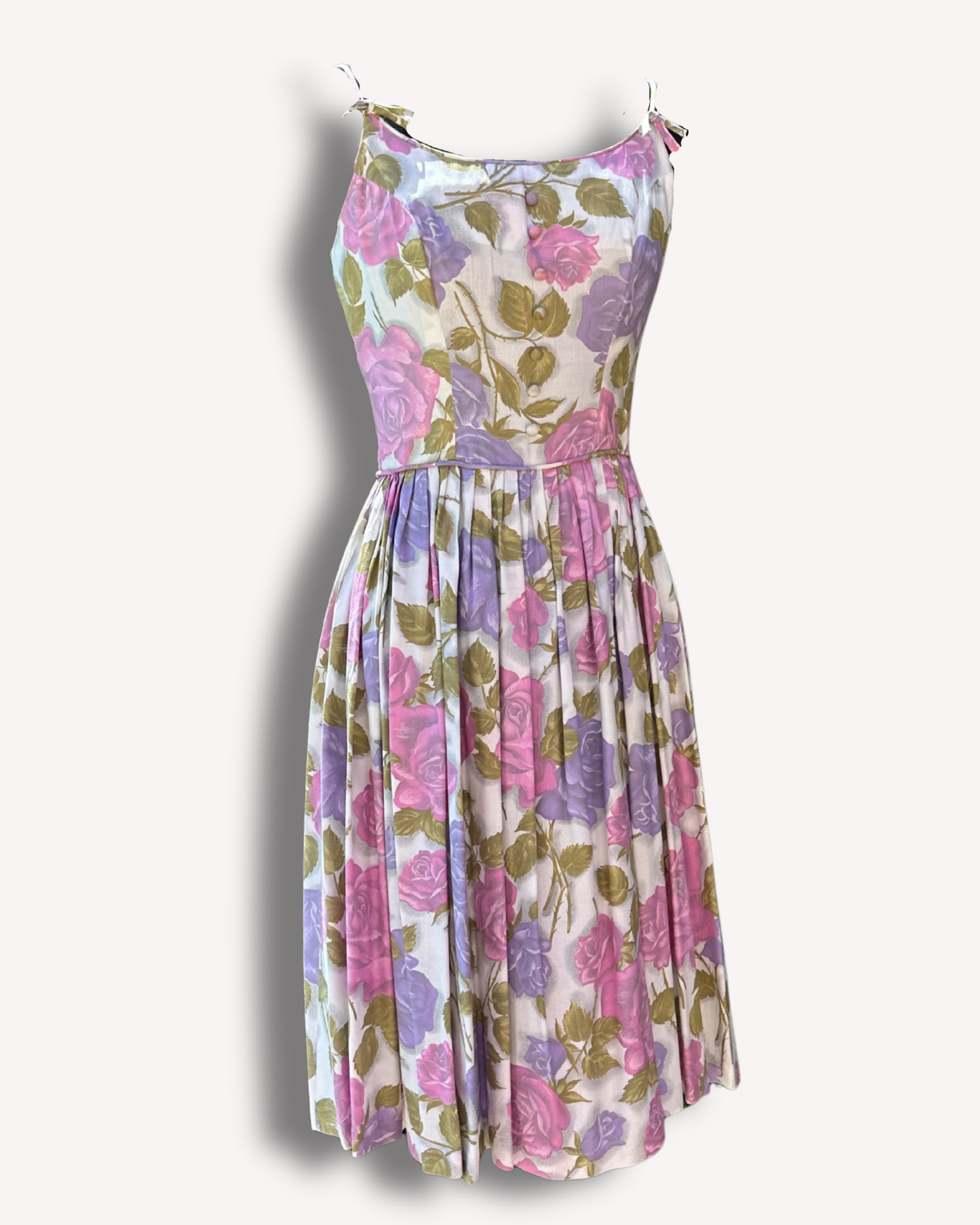 Vintage EVA - 1950s Lavender Hour Garden Party Dress