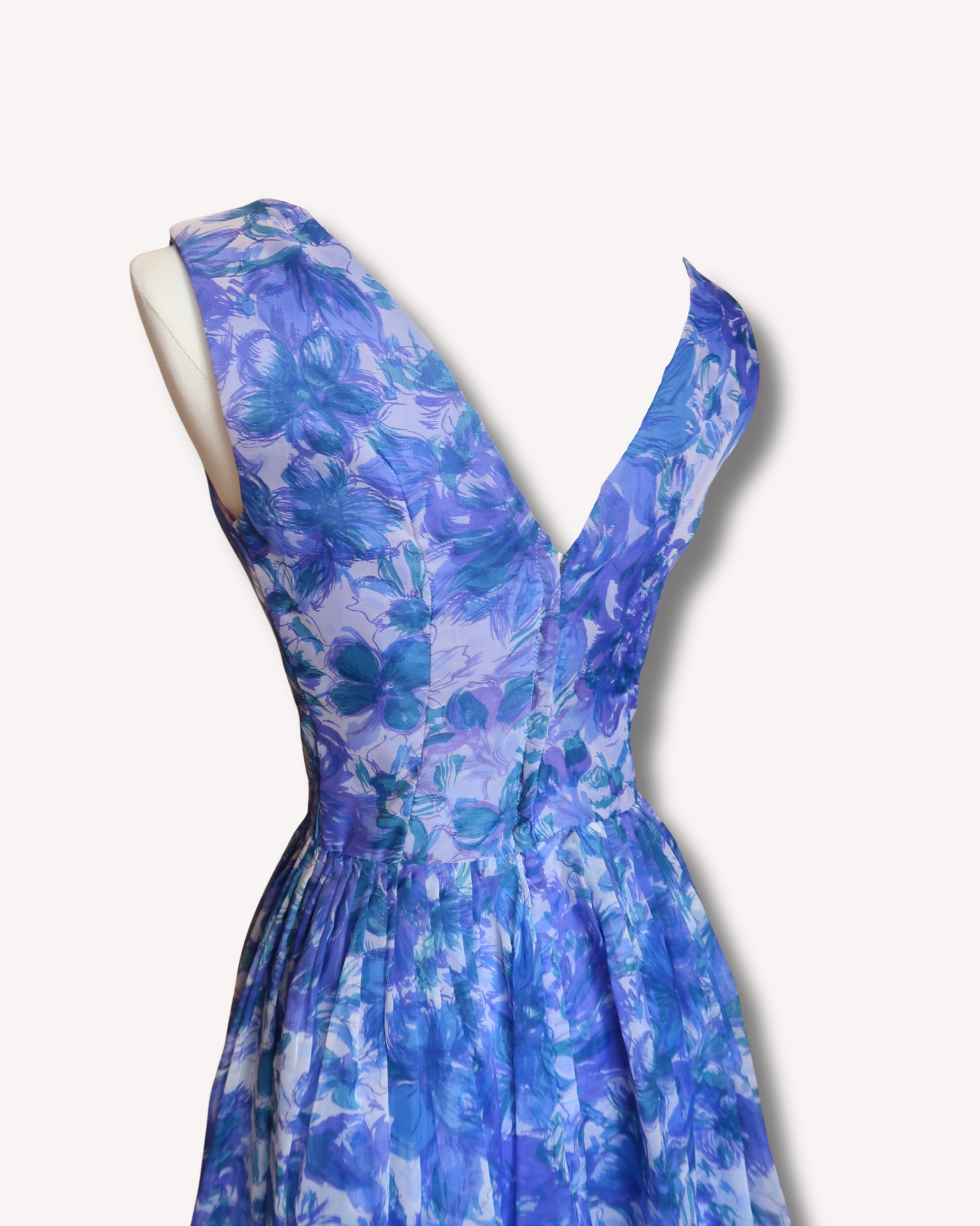Vintage KENNA - 1950s Floral Party Dress