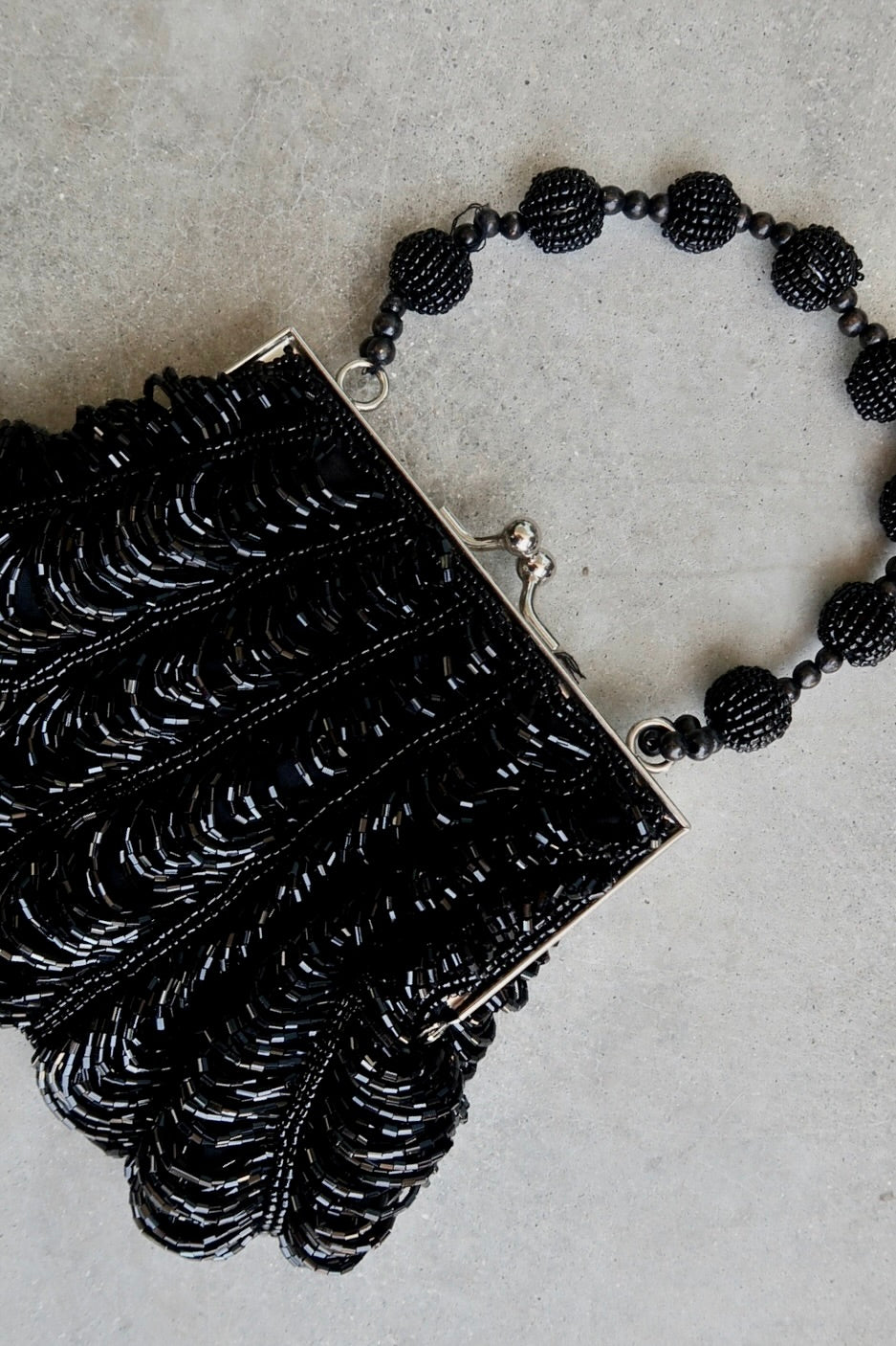 Rare Vintage Scalloped Beaded Evening Purse