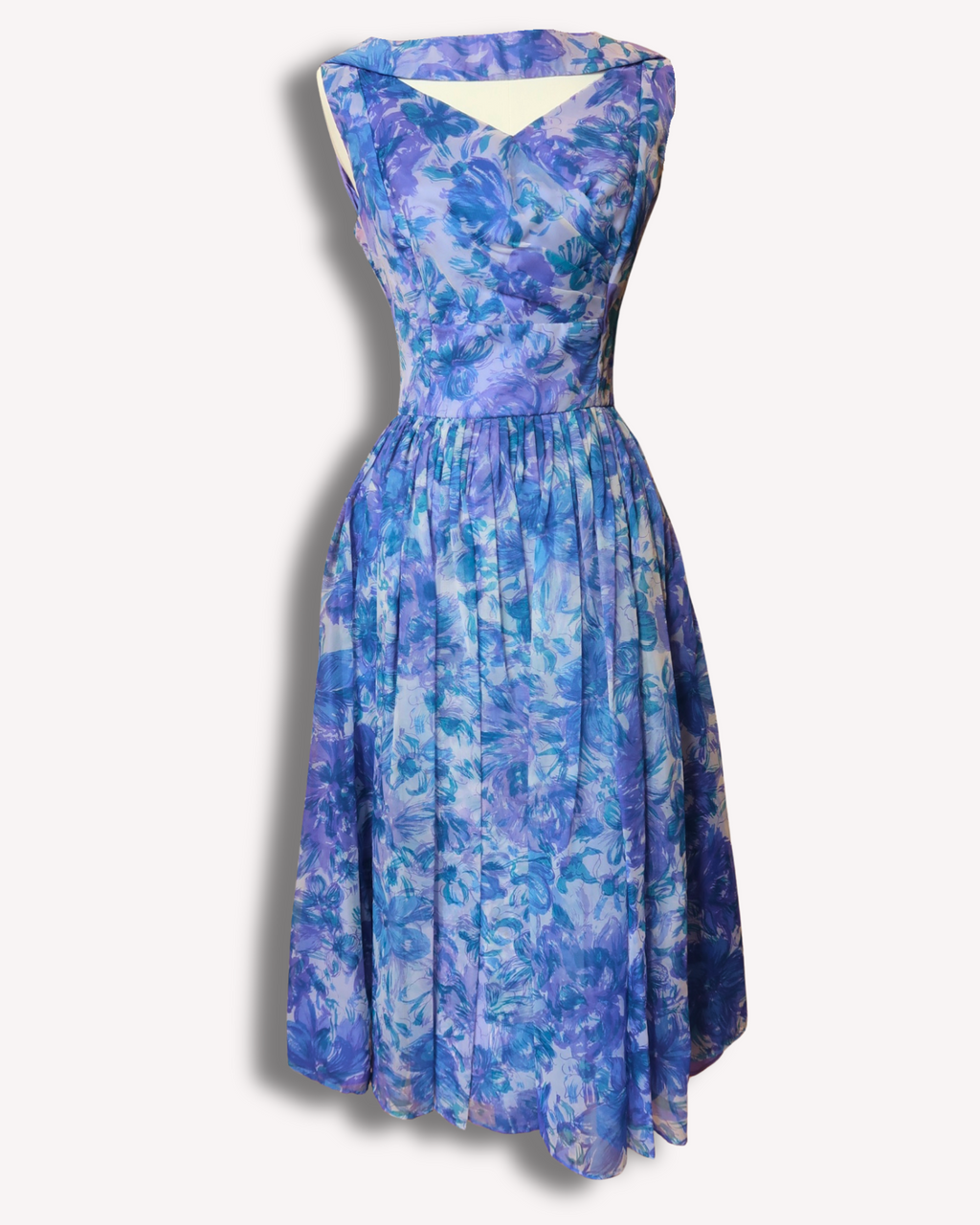 Vintage KENNA - 1950s Floral Party Dress
