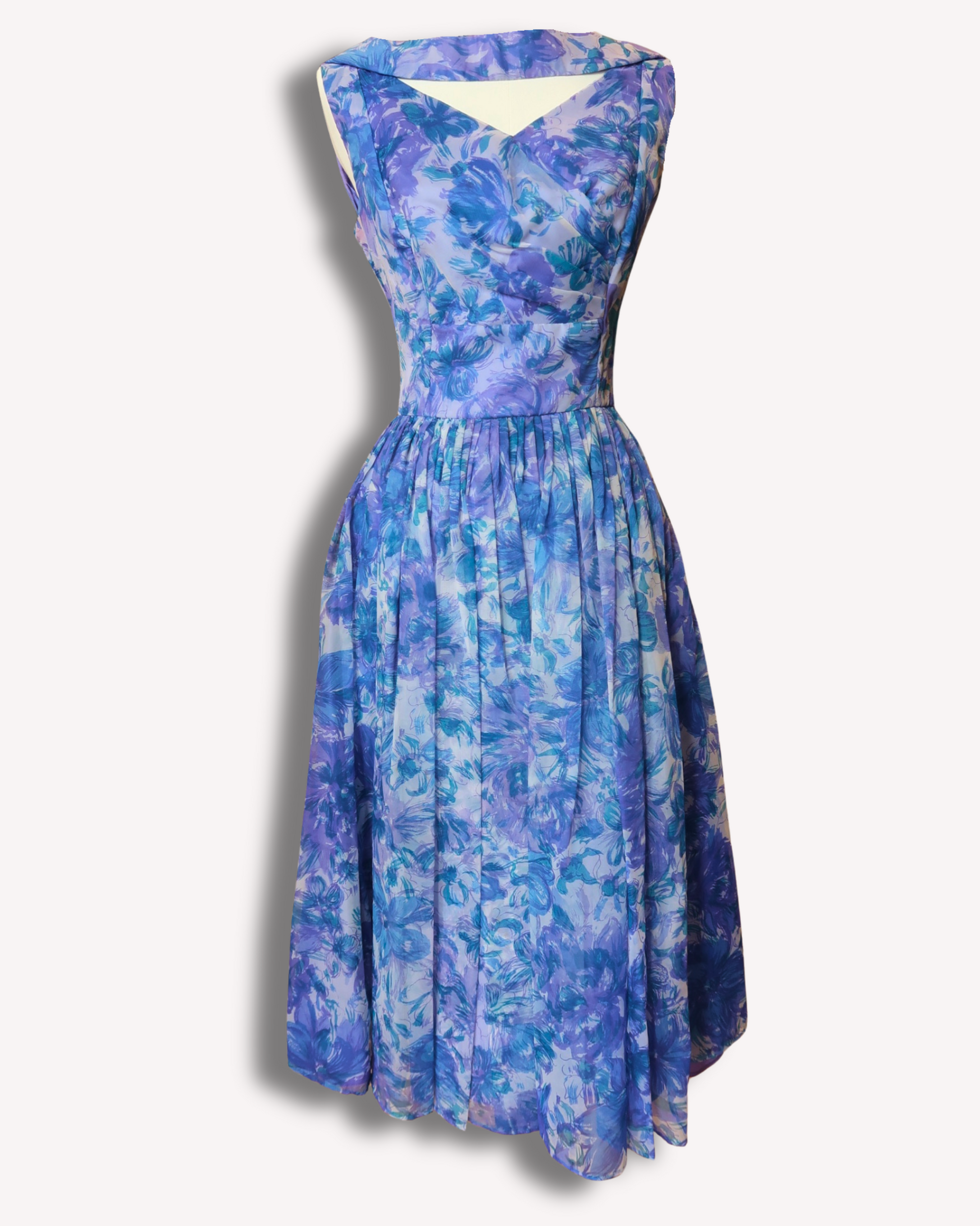 Vintage KENNA - 1950s Floral Party Dress