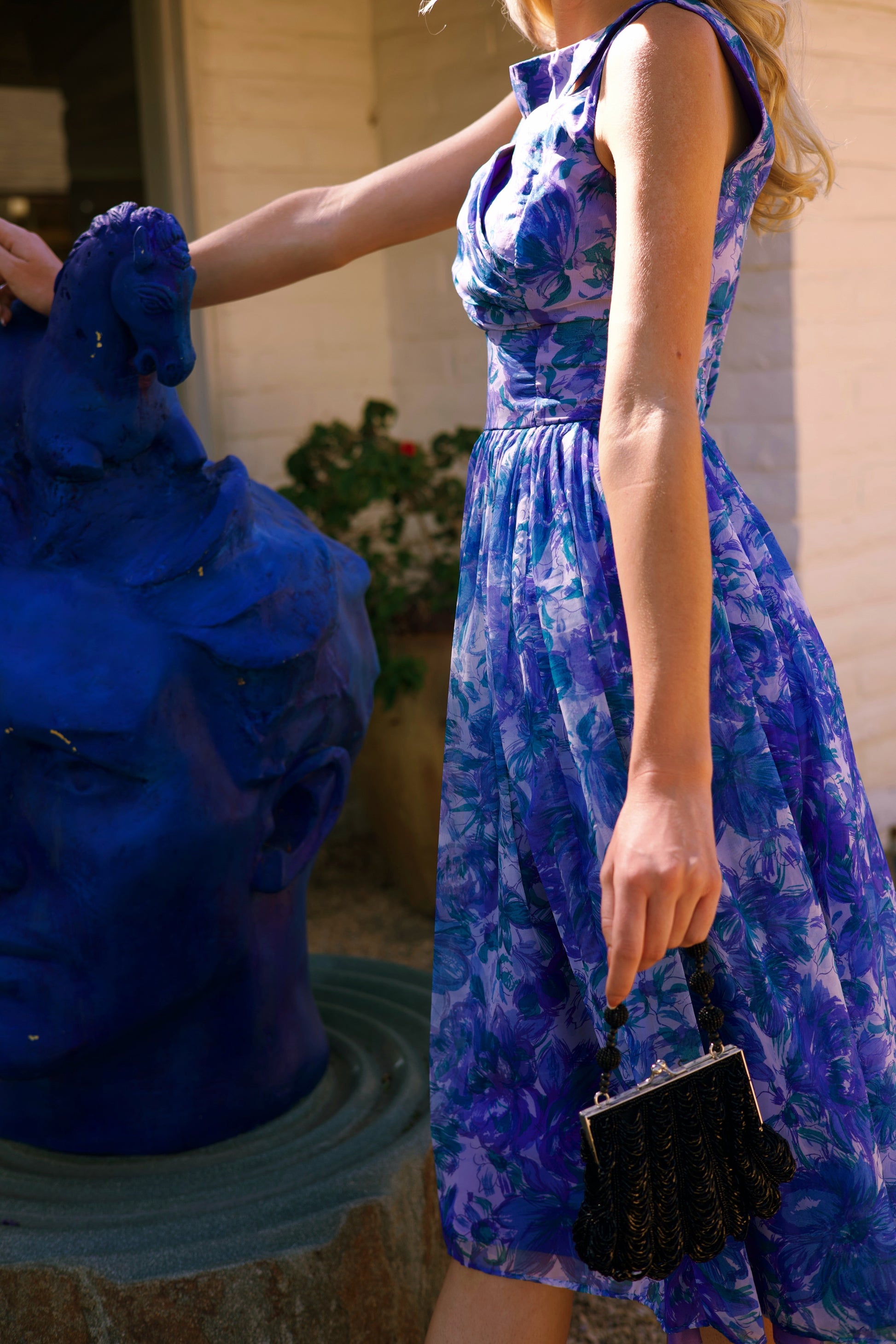 Vintage KENNA - 1950s Floral Party Dress