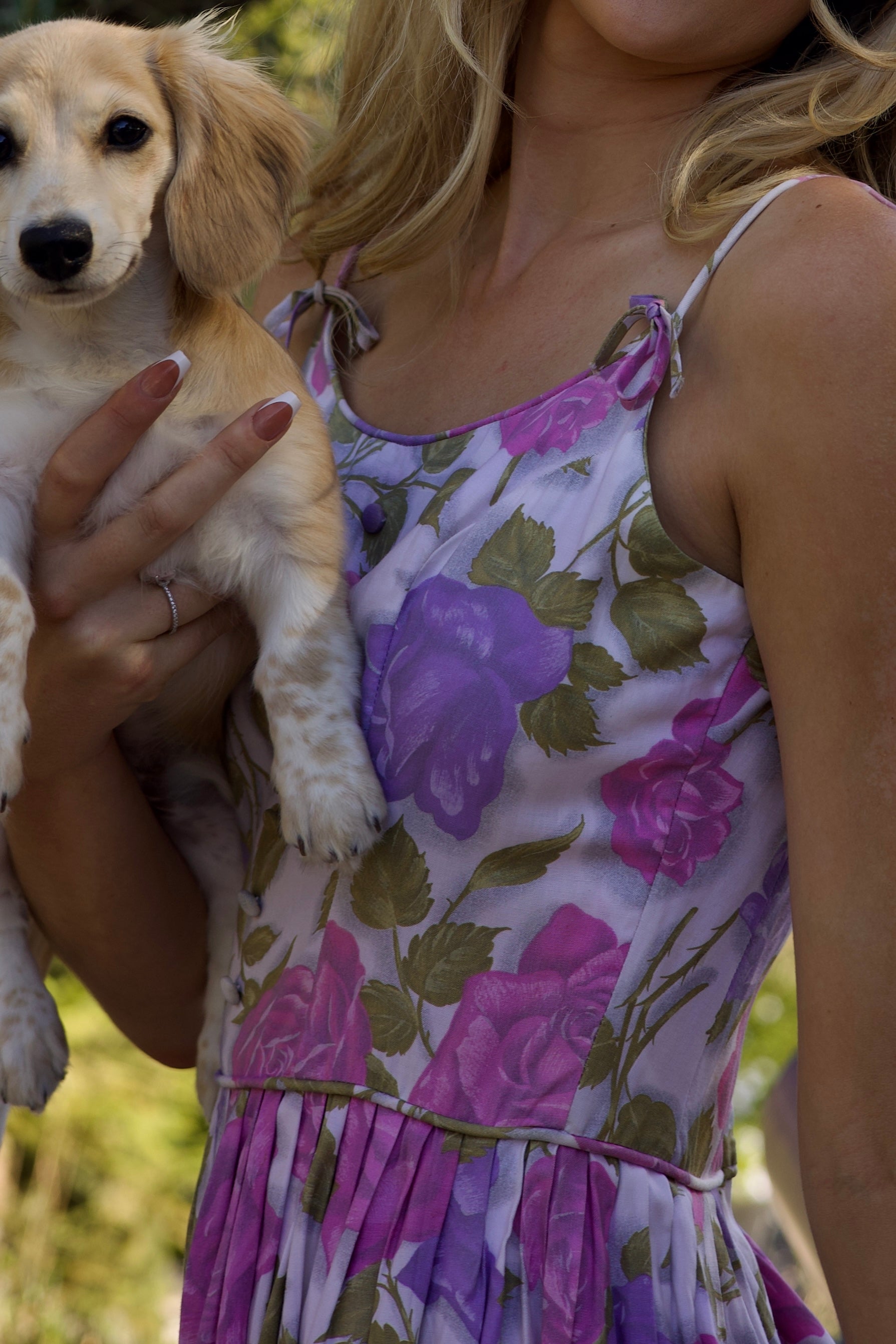 Vintage EVA - 1950s Lavender Hour Garden Party Dress