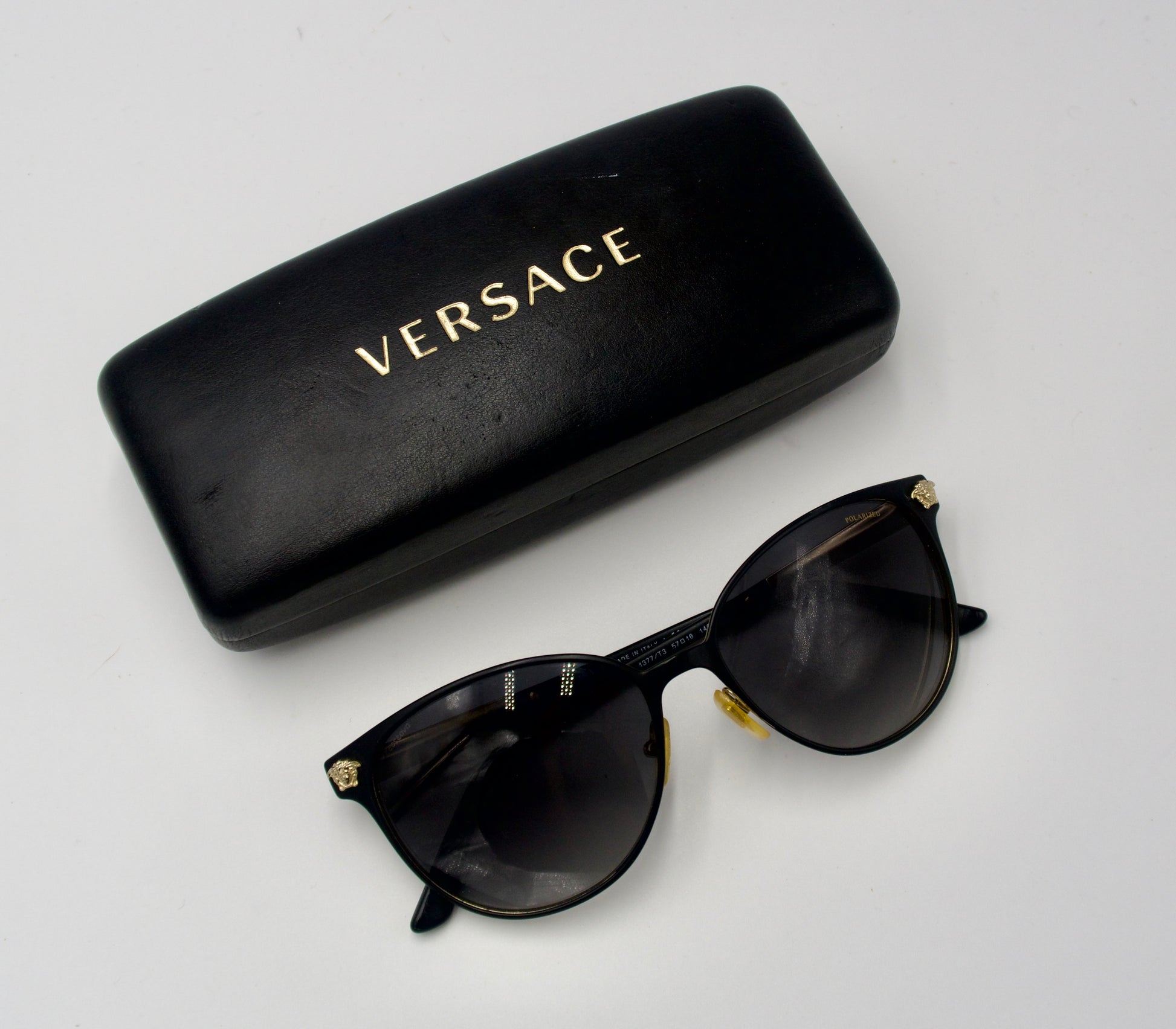 Versace Black & Gold Polarized Sunglasses