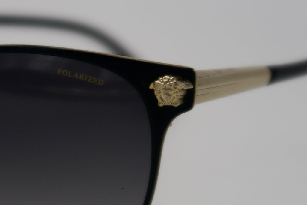 Versace Black & Gold Polarized Sunglasses