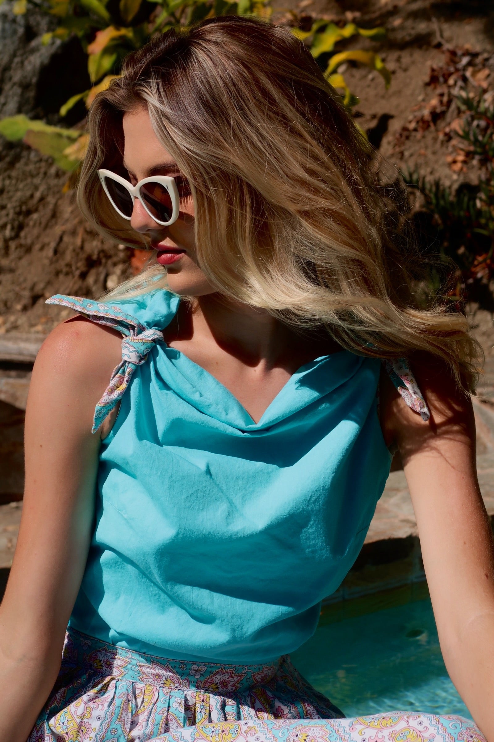 Vintage BLEU - 1950s 2-Pc. Laguna Breeze Set