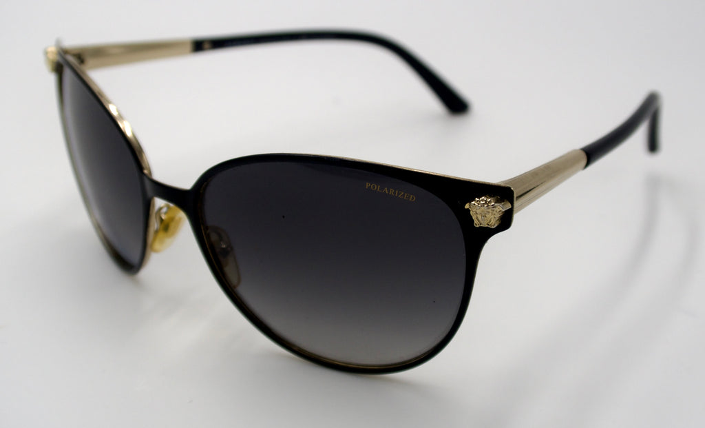 Versace Black & Gold Polarized Sunglasses