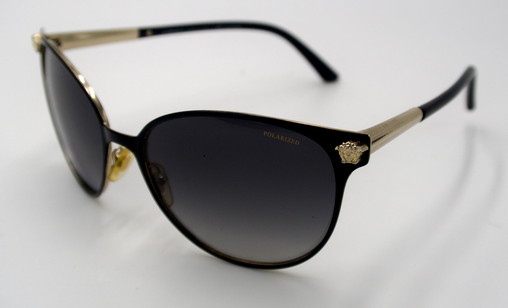 Versace Black & Gold Polarized Sunglasses