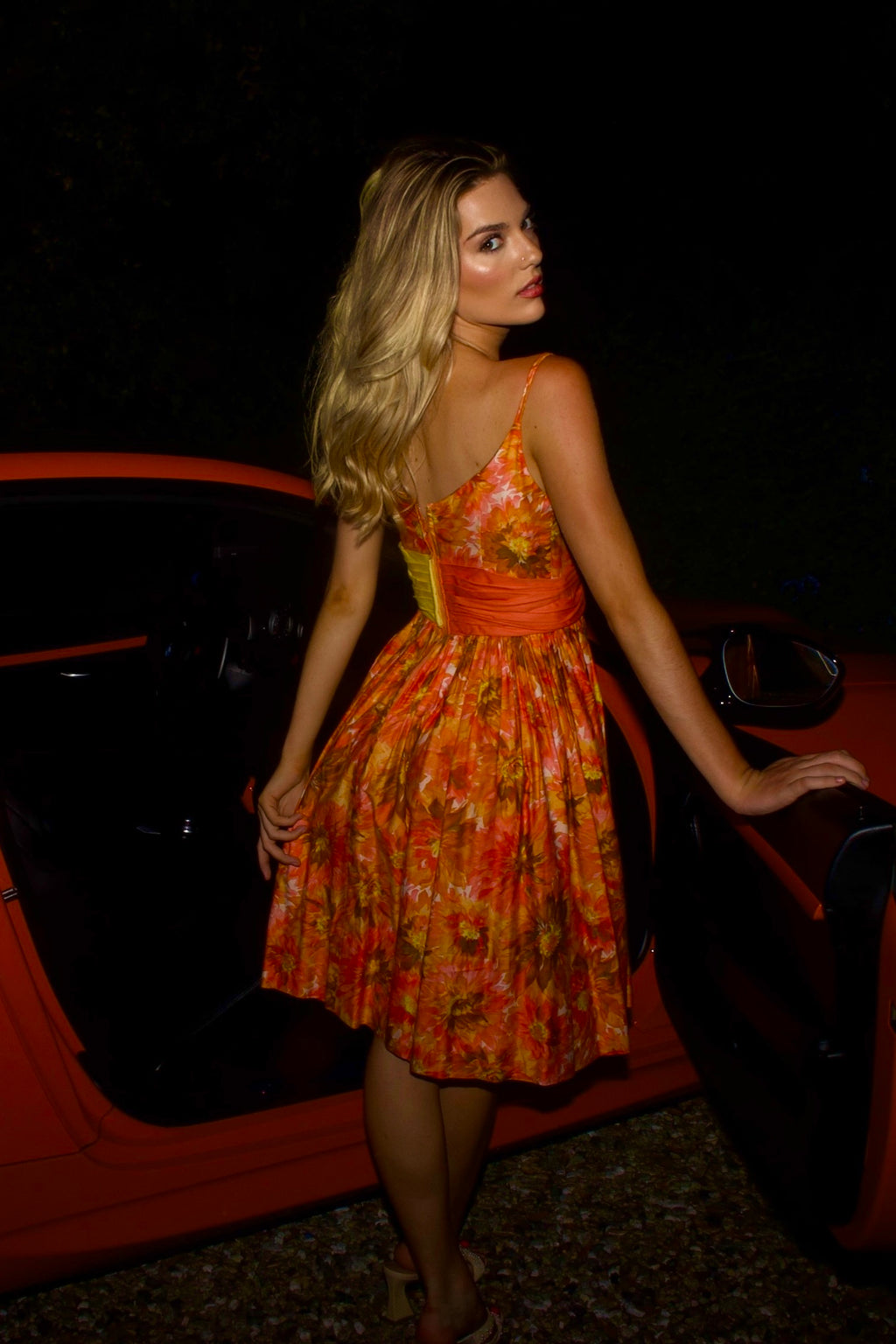 Vintage ABBEY - 1950s Floral Sundress by Mardi Gras, New York