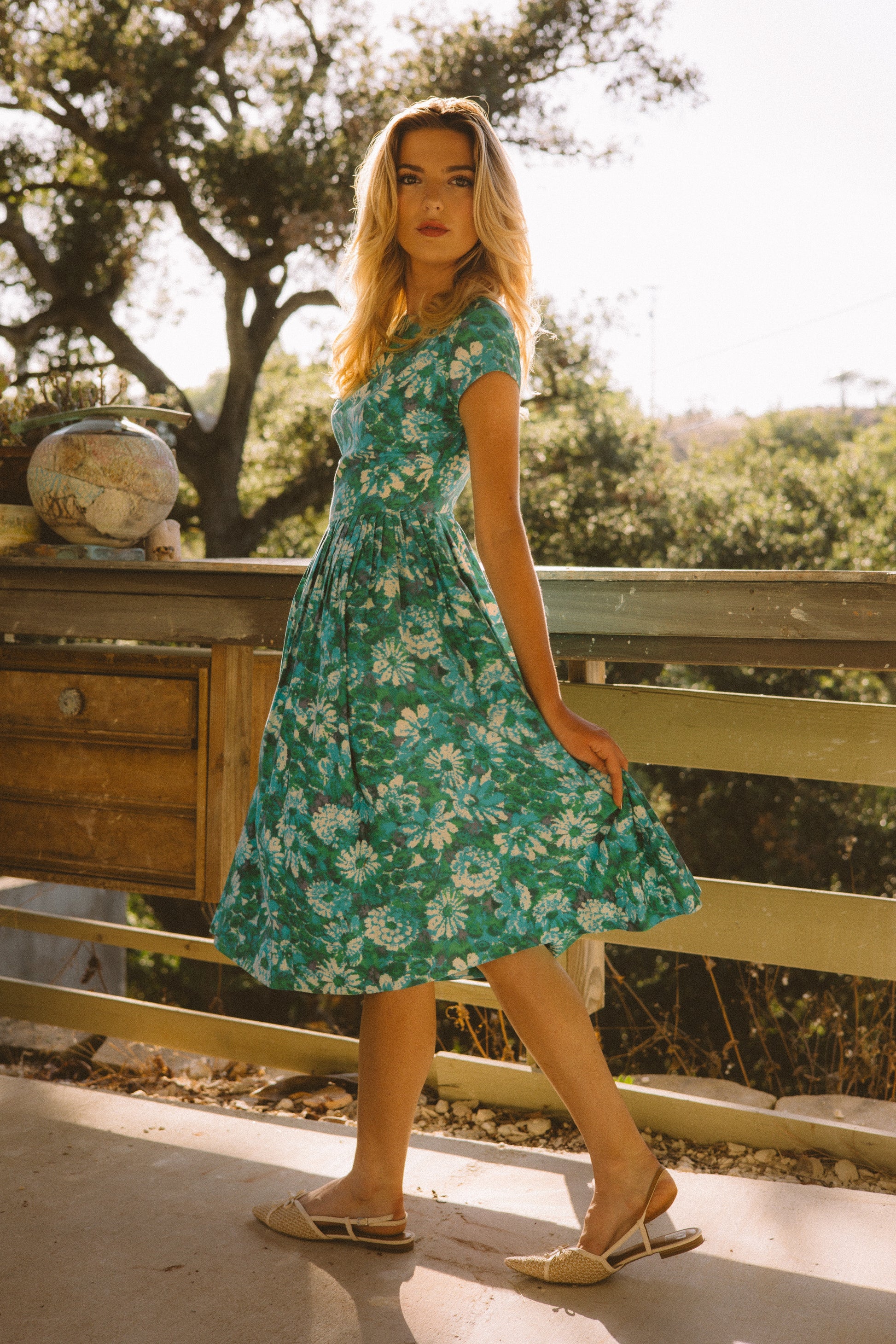 Vintage VICTORIA - 1950s Gay Gibson Garden Dress