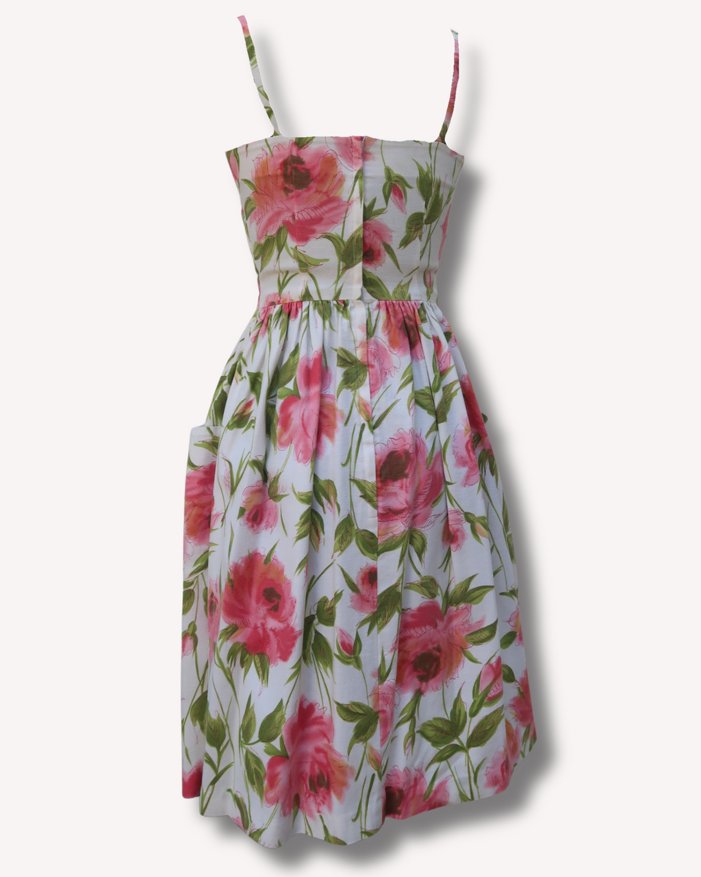 Vintage ROSE - 1950s Sundress with Oversized Pockets
