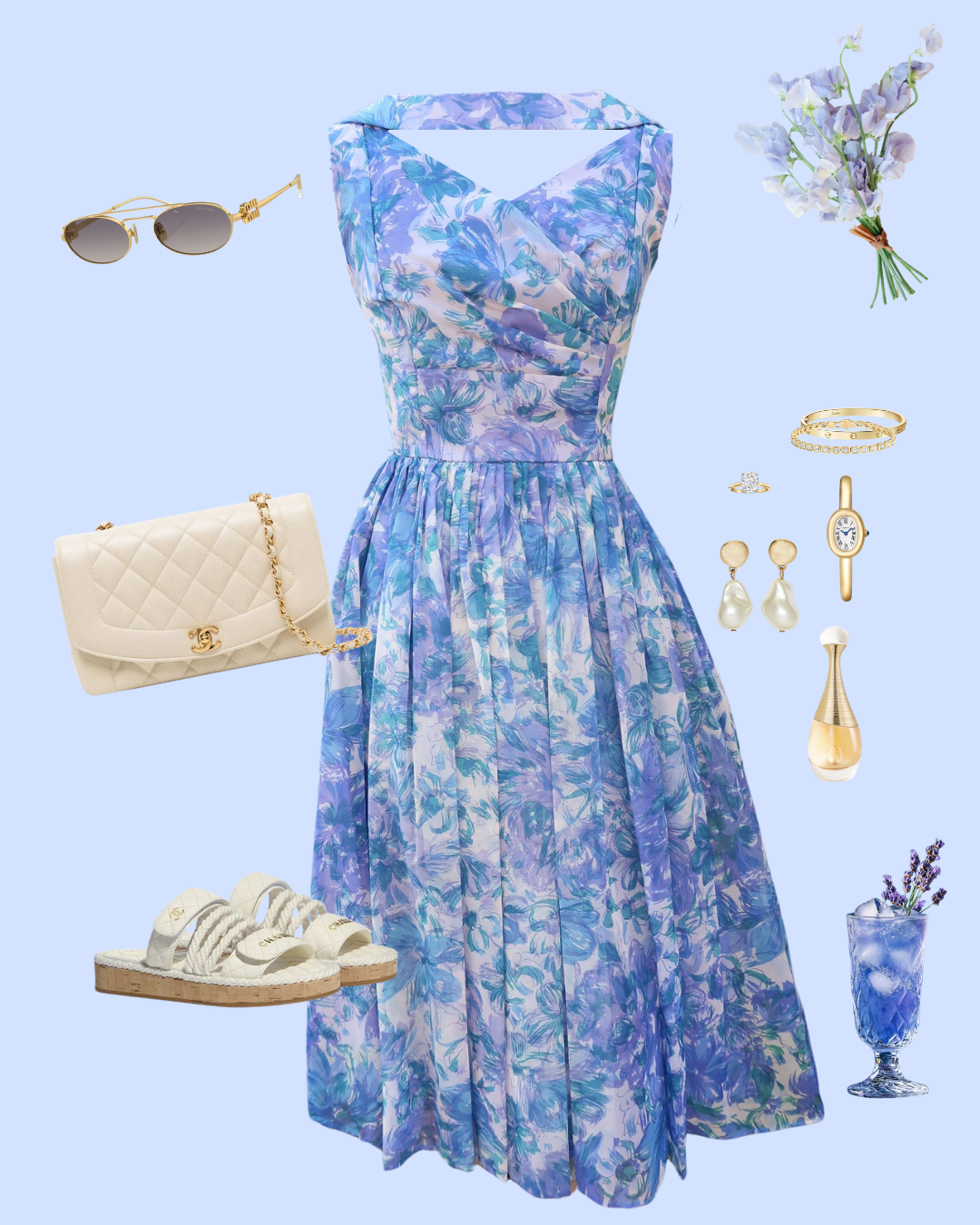 Vintage KENNA - 1950s Floral Party Dress