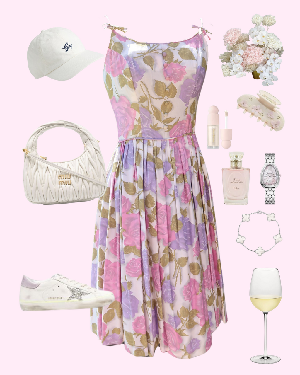 Vintage EVA - 1950s Lavender Hour Garden Party Dress